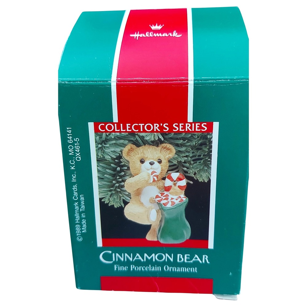 Vintage Hallmark 1989 Cinnamon Bear Fine Porcelain Keepsake Ornament 7th